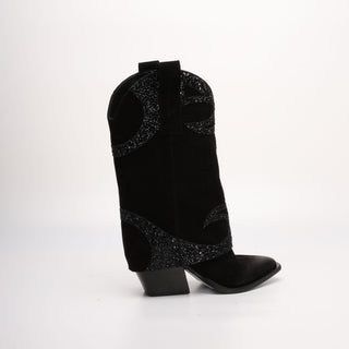 High Texan Boot in Isa Black Suede