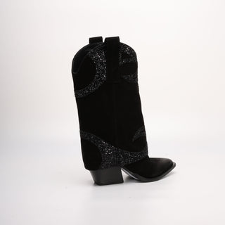 High Texan Boot in Isa Black Suede