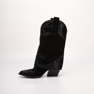 High Texan Boot in Isa Black Suede