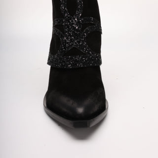 Isa High Texan Boot in Black Suede