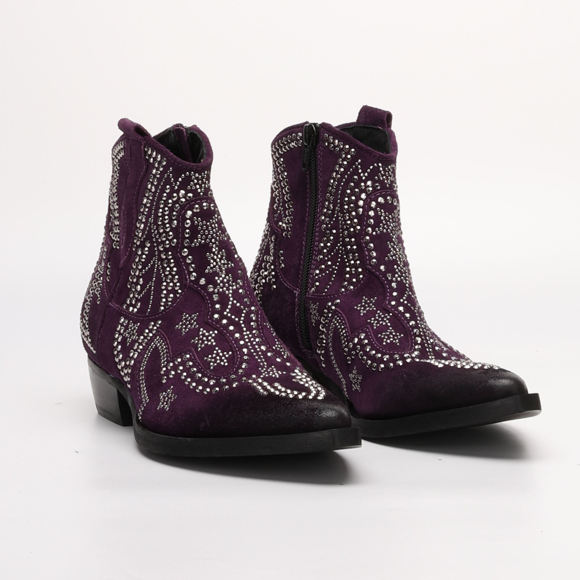 Tronchetto in Camoscio con Strass Nives Viola