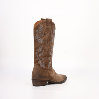 Rebecca Brauner texanischer hoher Stiefel aus Wildleder