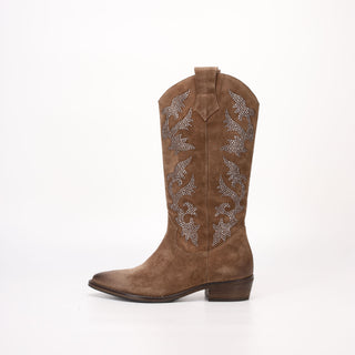 Rebecca Brauner texanischer hoher Stiefel aus Wildleder