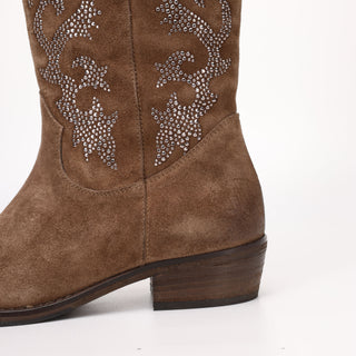 Rebecca Brauner texanischer hoher Stiefel aus Wildleder