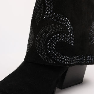 Tall Texan Boot in Tessia Black Suede