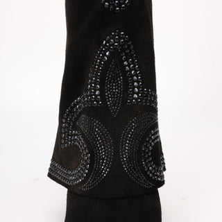 Tall Texan Boot in Tessia Black Suede