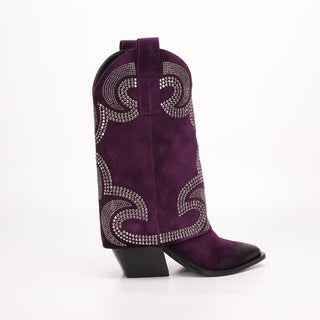 Tall Texan Boot in Tessia Purple Suede