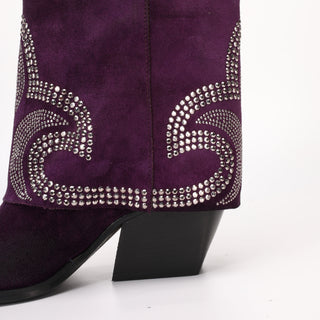 Tall Texan Boot in Tessia Purple Suede