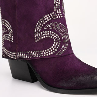 Tall Texan Boot in Tessia Purple Suede