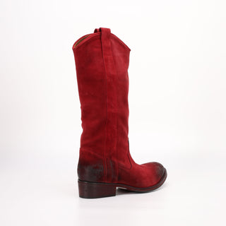 Botte en daim rouge Sofie 