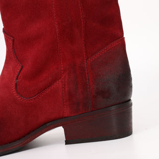 Botte en daim rouge Sofie 