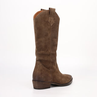 Botte texane en daim marron clair Luisa