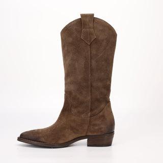 Botte texane en daim marron clair Luisa