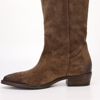 Botte texane en daim marron clair Luisa