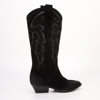 High Texan in Black Karene Suede