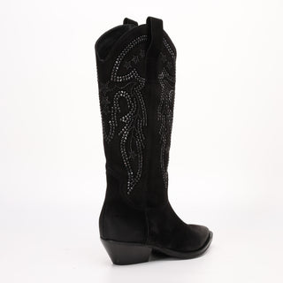 High Texan in Black Karene Suede