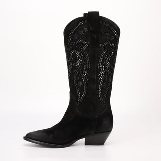 High Texan in Black Karene Suede