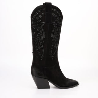 Mia Black Suede High Texan Boot