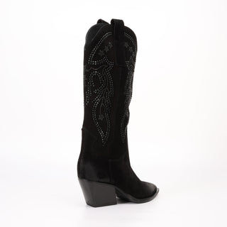 Mia Black Suede High Texan Boot