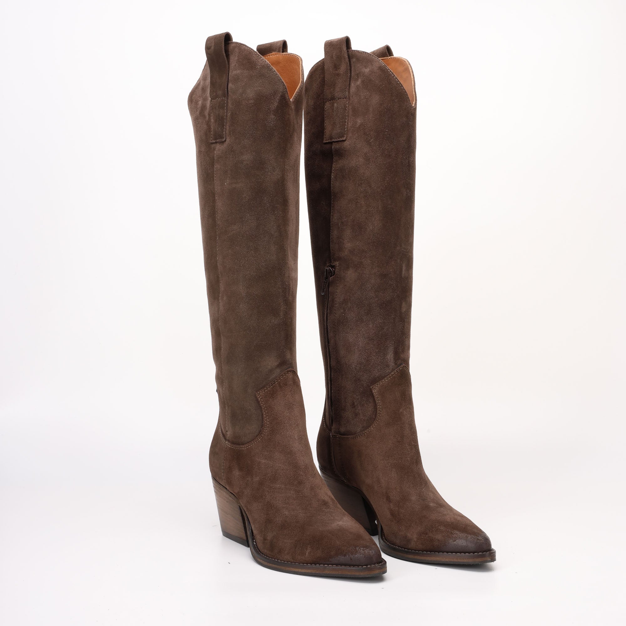 Stivale Alto in Camoscio Giuly Marrone