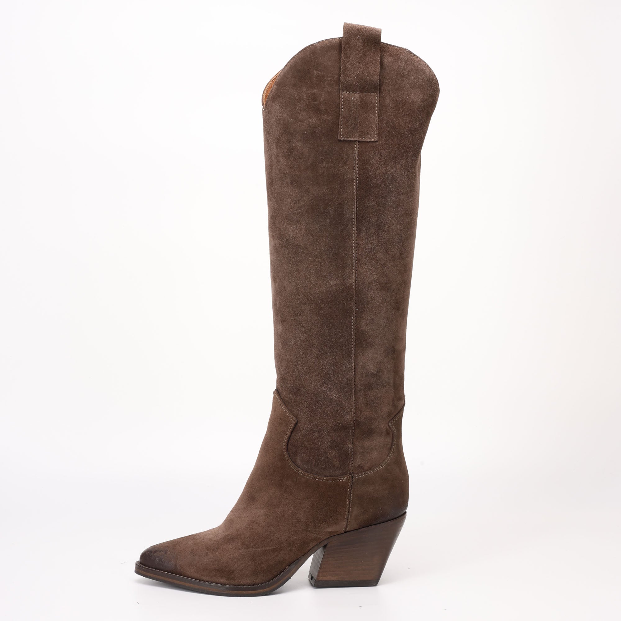 Stivale Alto in Camoscio Giuly Marrone