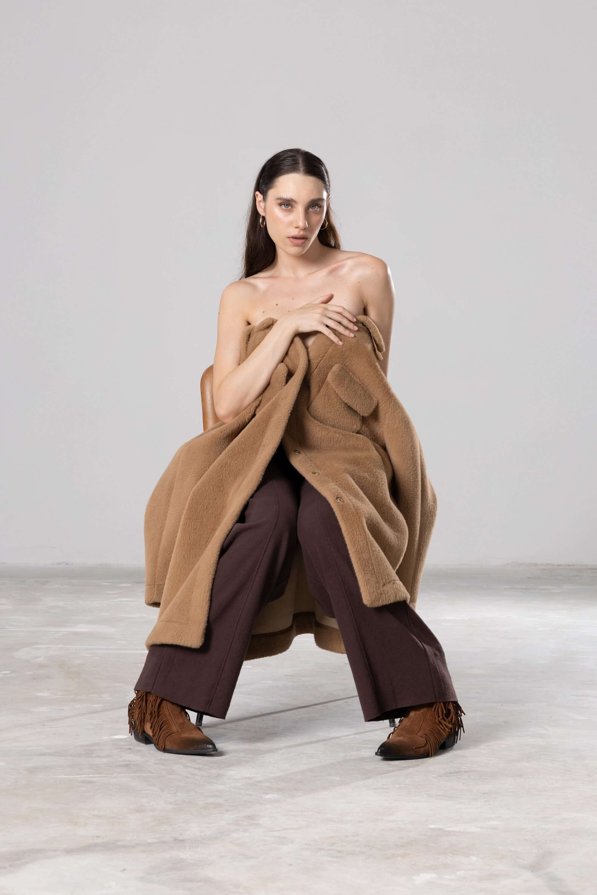 Stivaletti Texani in Camoscio con Frange Selene