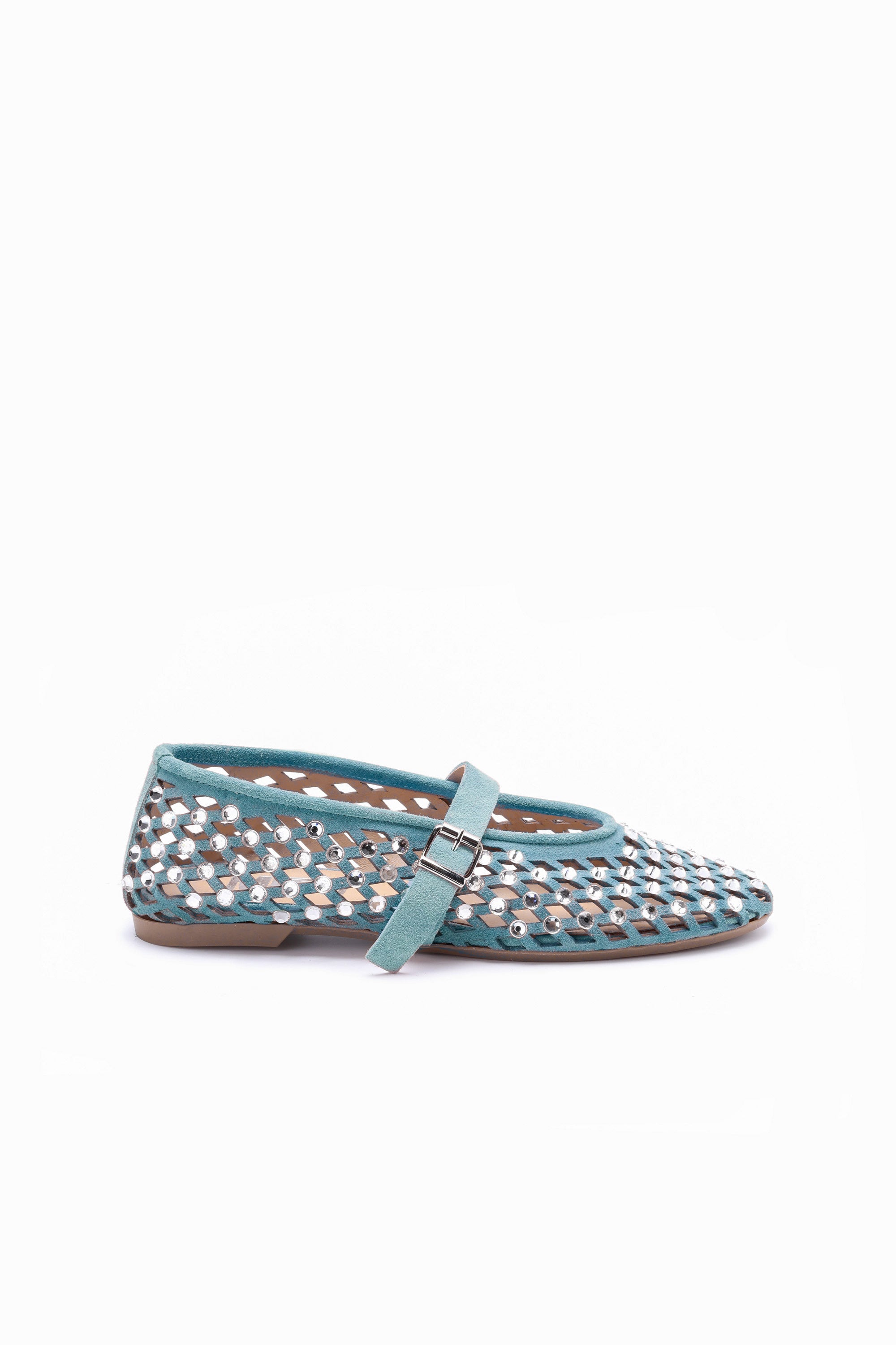 Ballerina In Camoscio Con Strass Cloe