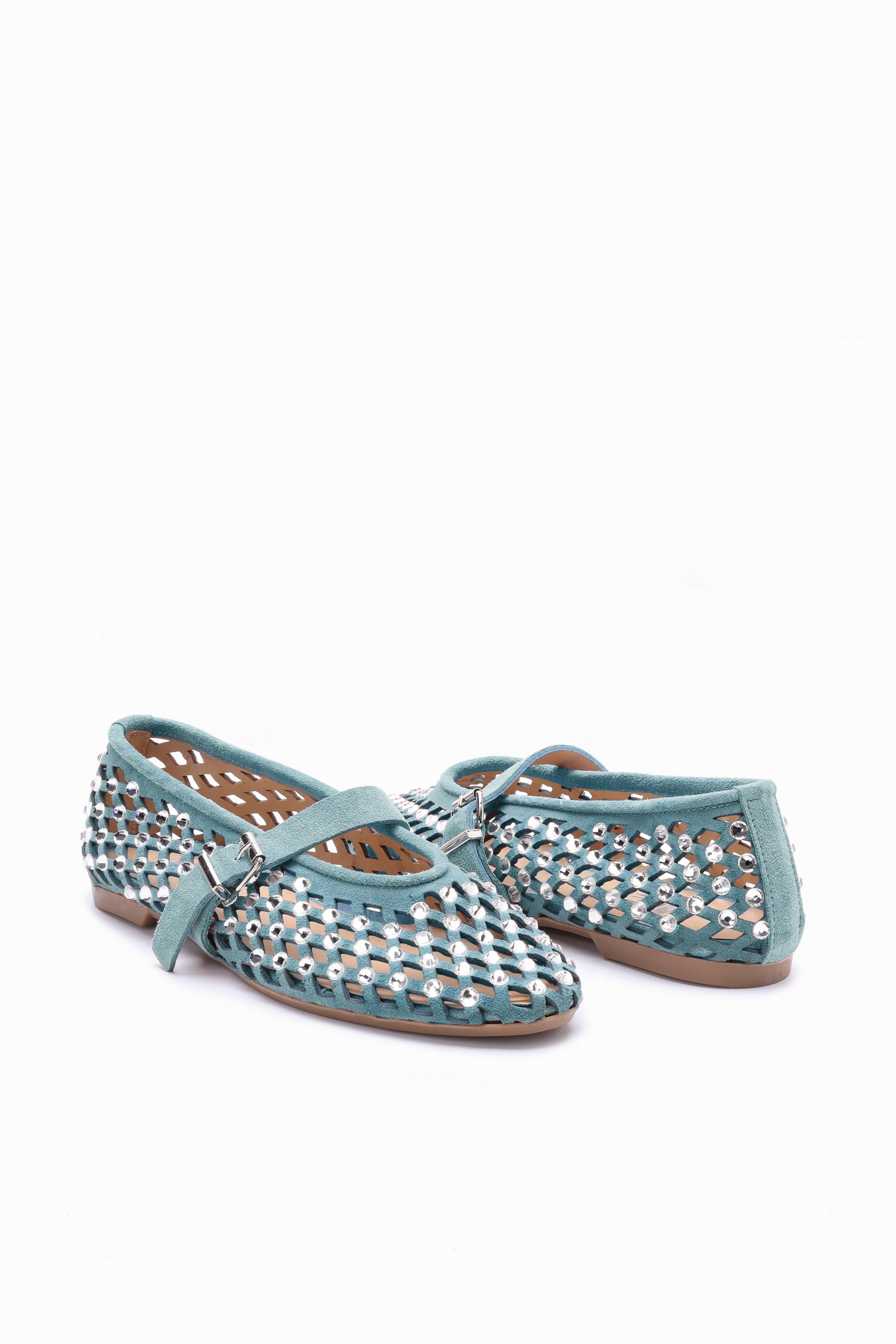 Ballerina In Camoscio Con Strass Cloe