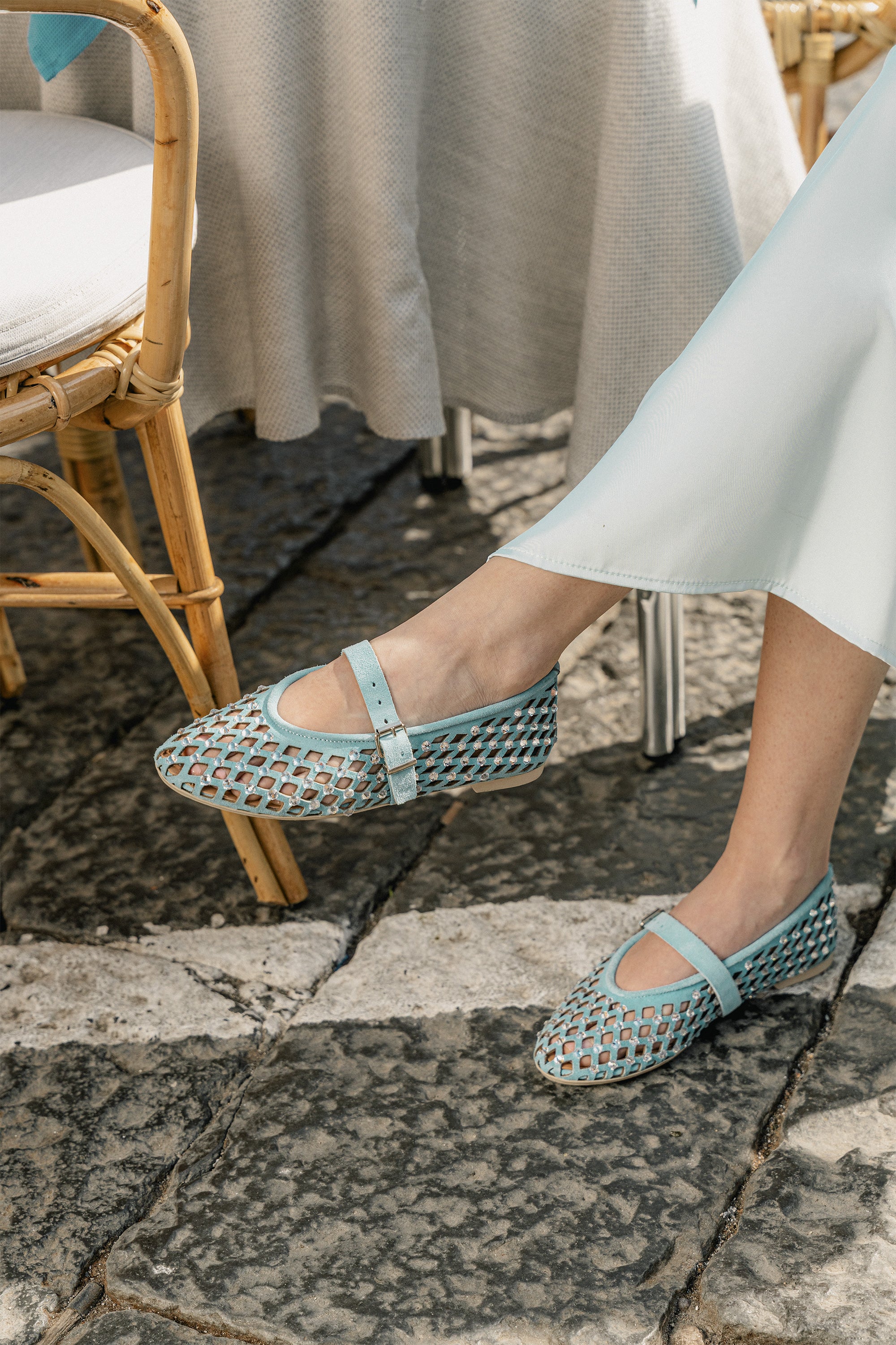 Ballerina In Camoscio Con Strass Cloe