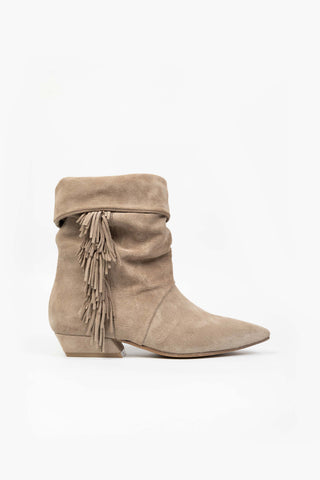 Suede Ankle Boots with Fringes Giorgia