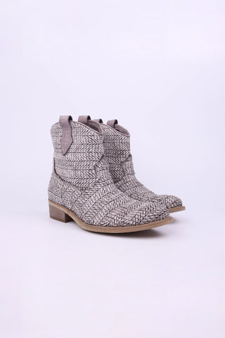 Melanie Raffia ankle boots