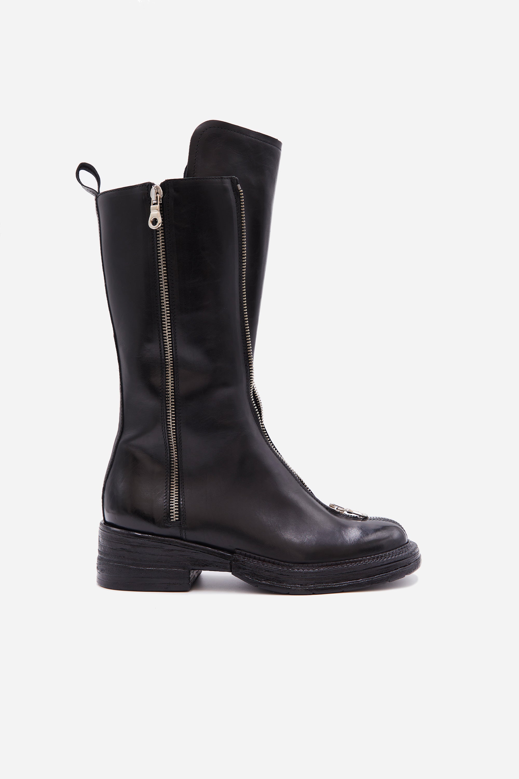 Zipper - Combat Alto in Pelle