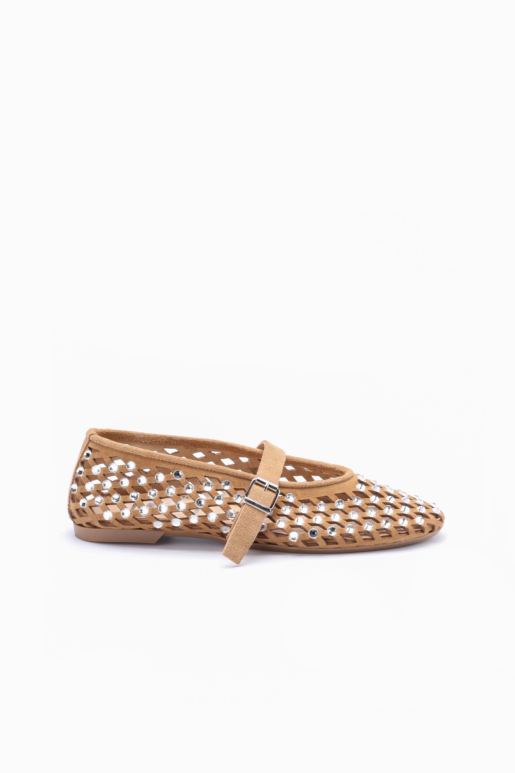 Ballerina In Camoscio Con Strass Cloe
