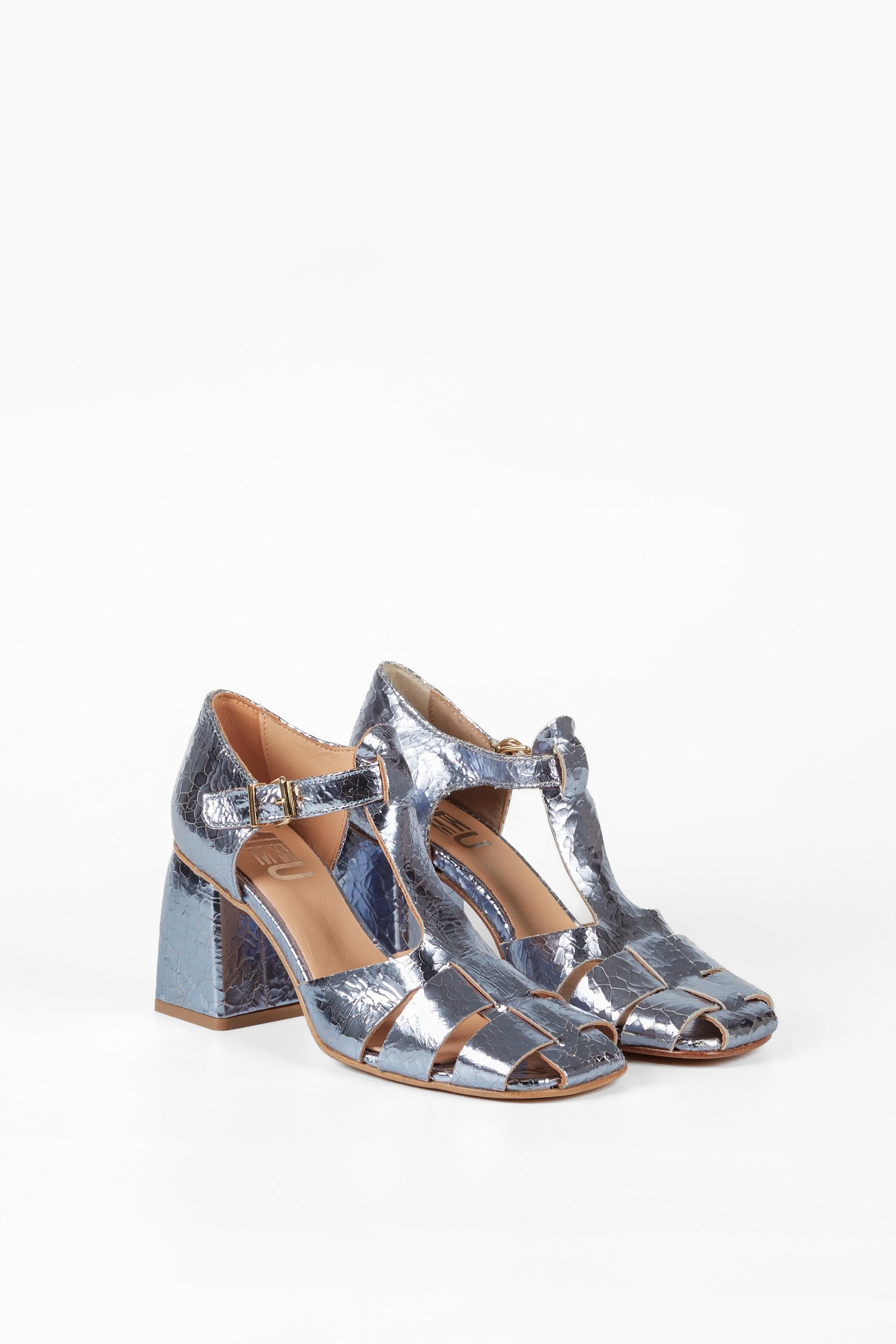 Sandalias de piel laminada Amelia