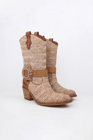 Carol Raffia ankle boots