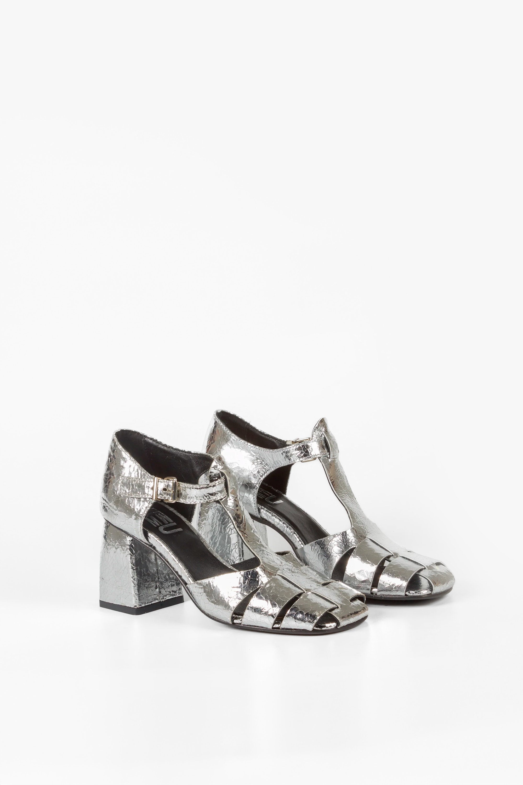 Sandalias de piel laminada Amelia