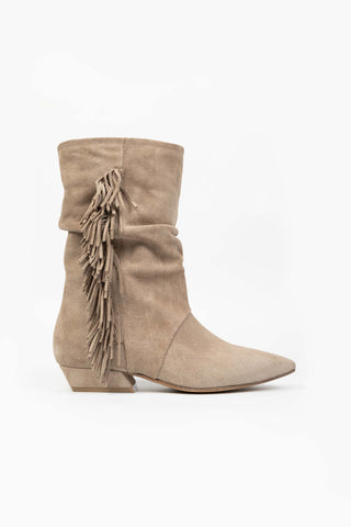 Suede Ankle Boots with Fringes Giorgia