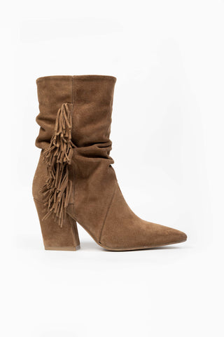 Suede Ankle Boots with Fringes Mara