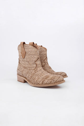 Melanie Raffia ankle boots