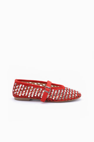 Cloe Suede Ballerina With Rhinestones