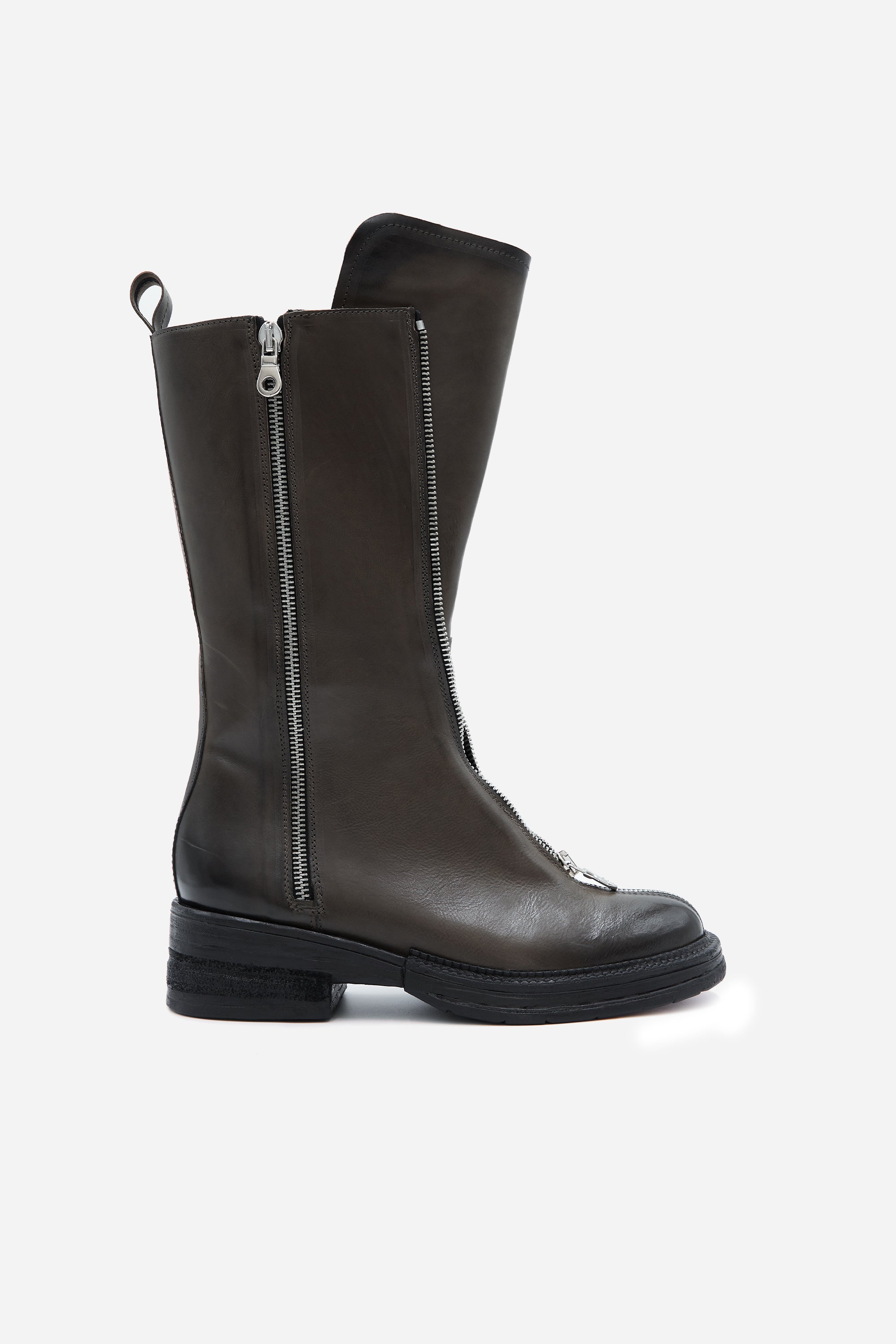 Zipper - Combat Alto in Pelle