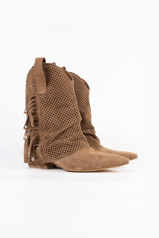 Botins Texanos em Pele Sienna