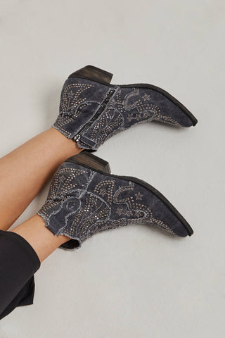 Bottines texanes Cecilia en Toile Mimmu