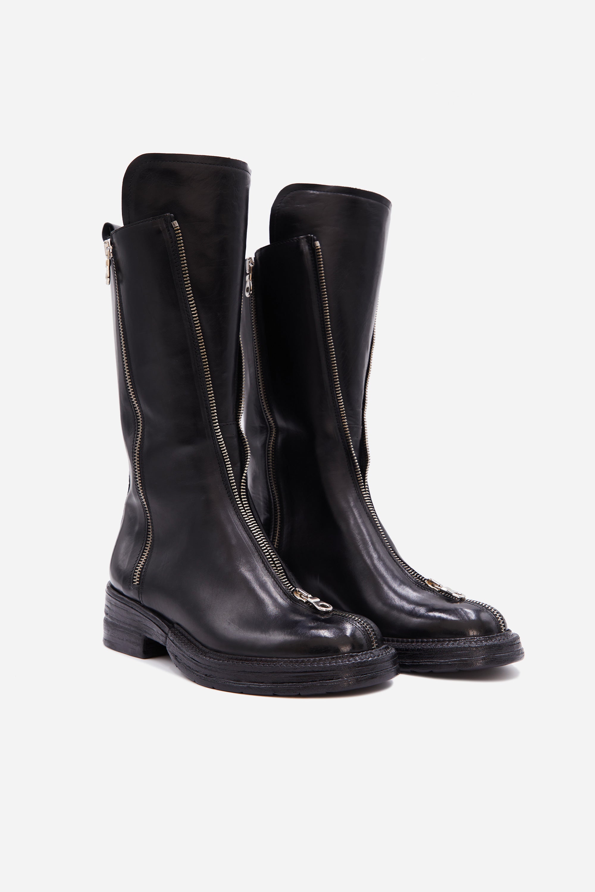 Zipper - Combat Alto in Pelle