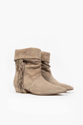 Suede Ankle Boots with Fringes Giorgia