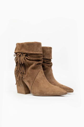 Suede Ankle Boots with Fringes Mara