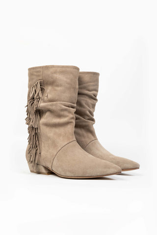 Suede Ankle Boots with Fringes Giorgia