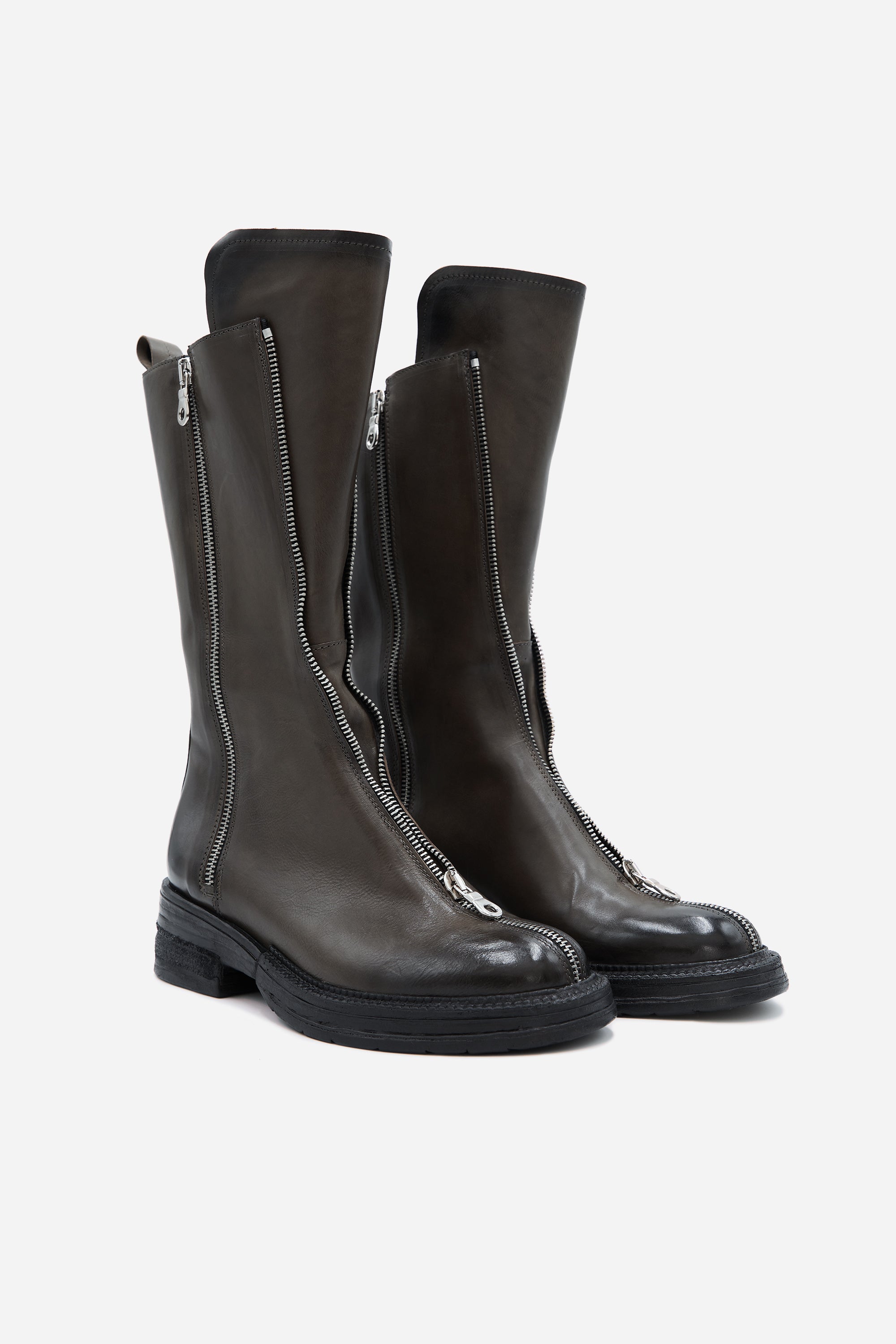 Zipper - Combat Alto in Pelle