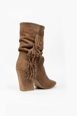 Suede Ankle Boots with Fringes Mara