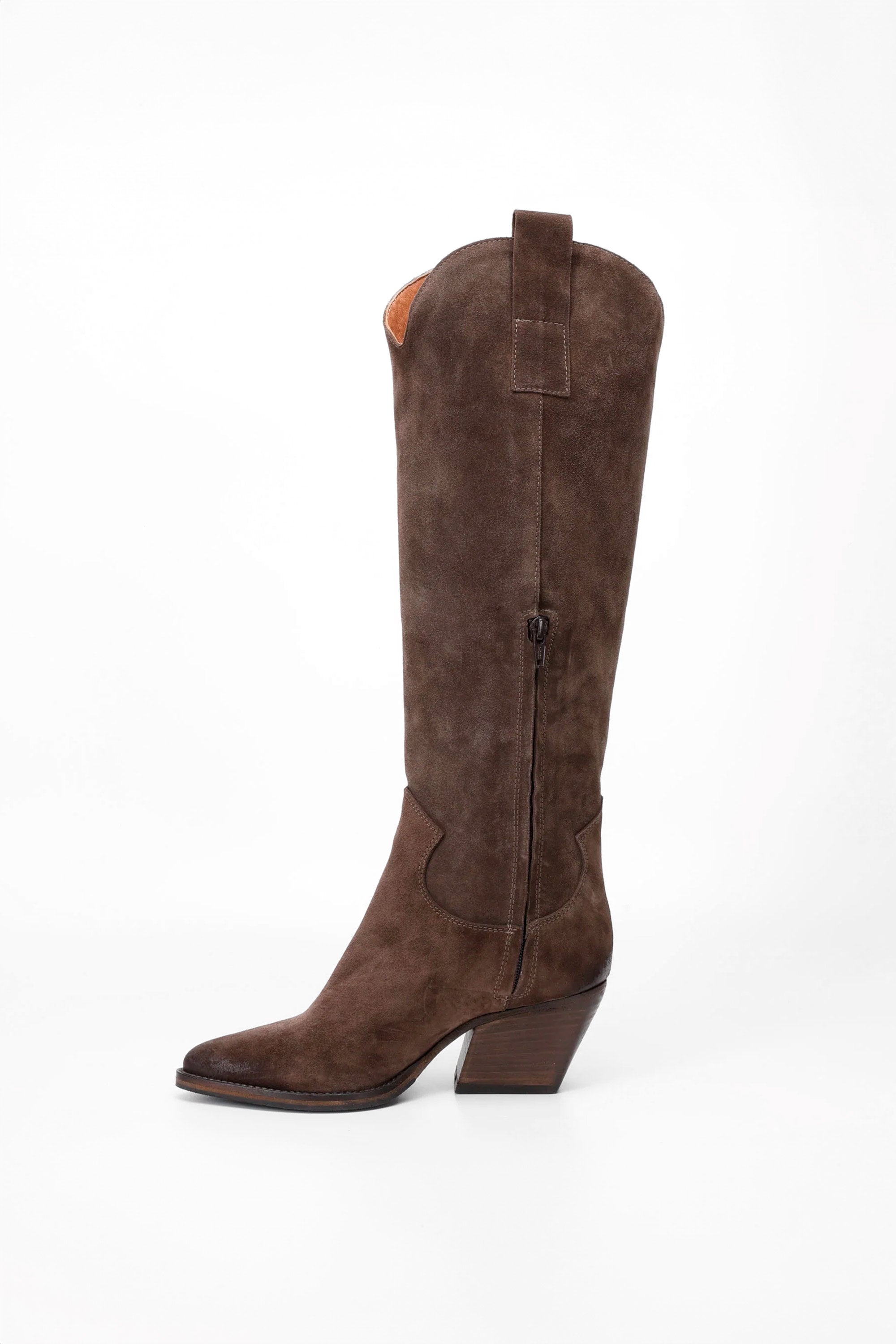 Hoher Wildlederstiefel in Braun Giuly